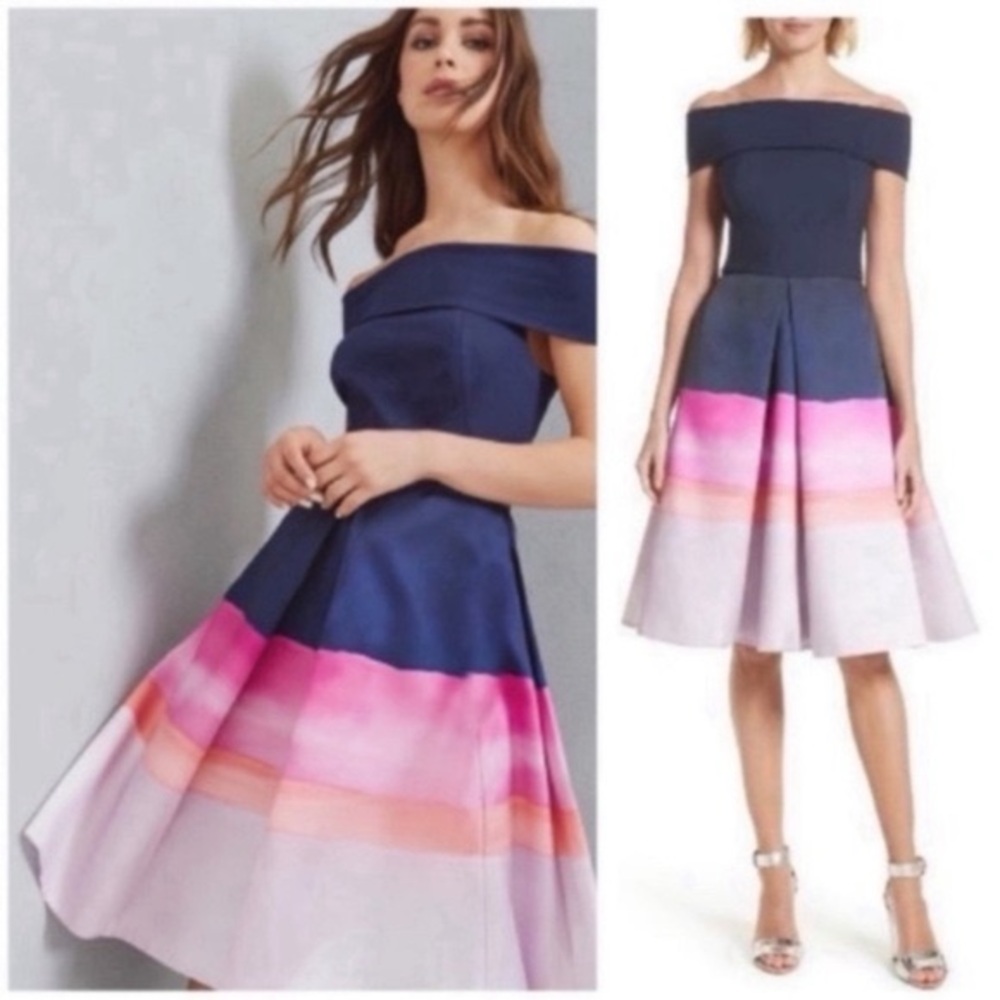 New Ted Baker Marina Mosaic Full Midi dress,size:1, perfect for Holidays,pockets